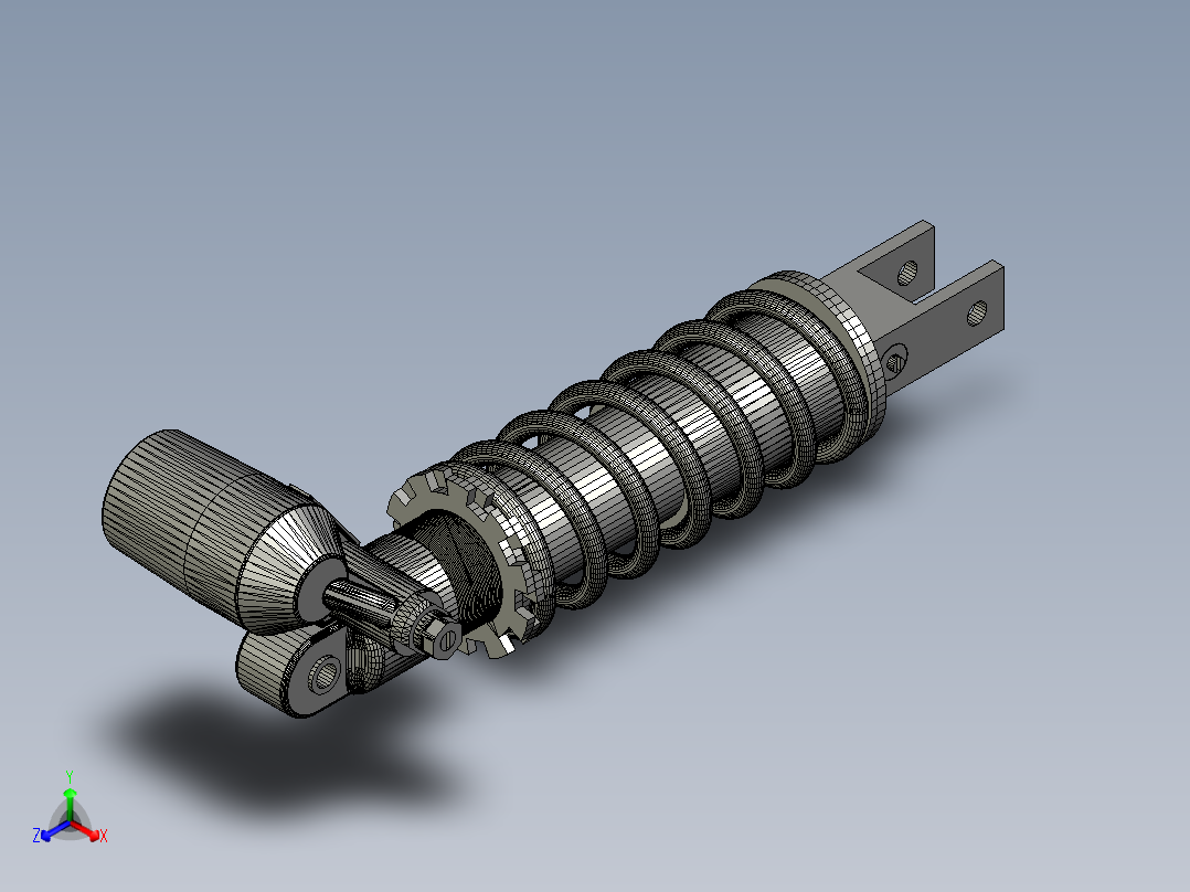 川崎+ZX10R+后吸收器正等轴测图