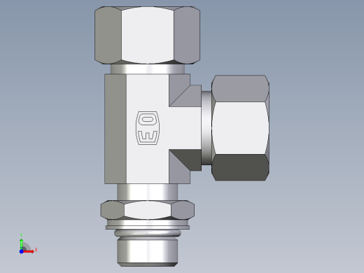 卡套式工业通用硬管接头EO_Adjustable_locknut_run_tee_LEE15ZLMORCF前视缩略图