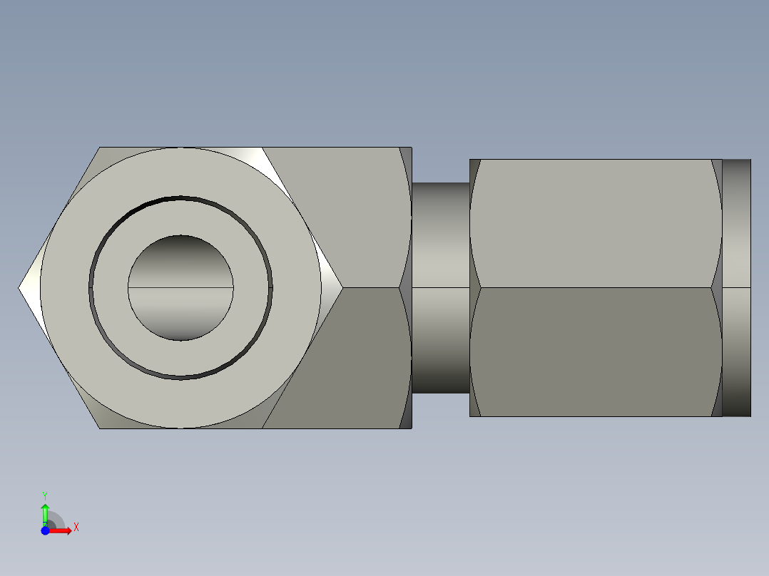 卡套式工业通用硬管接头6_dbu-s前视图