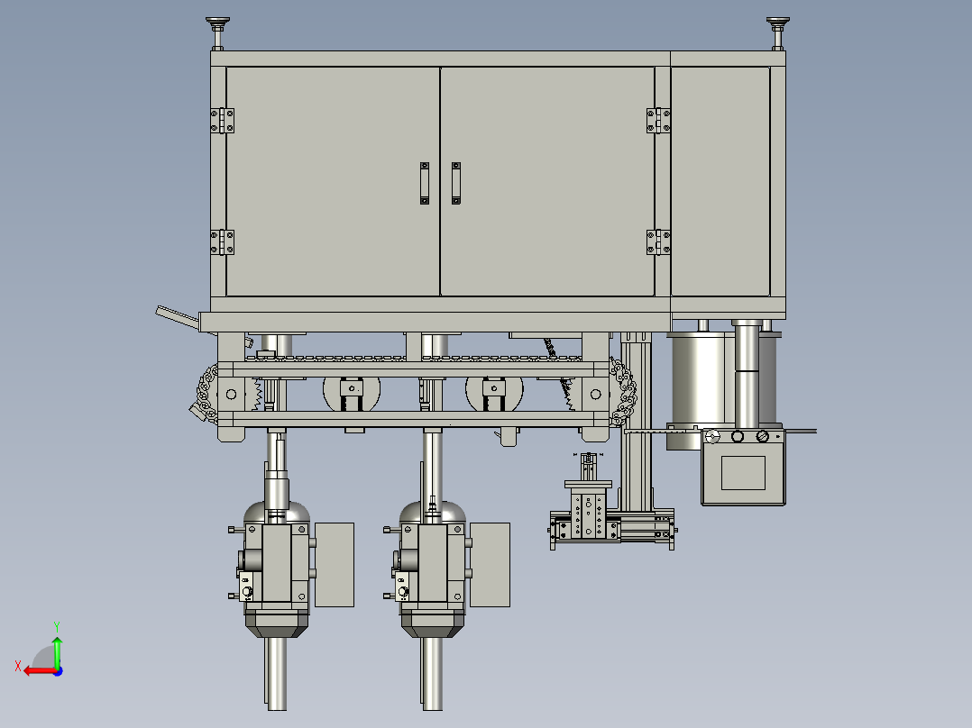 链板自动攻丝机后视图