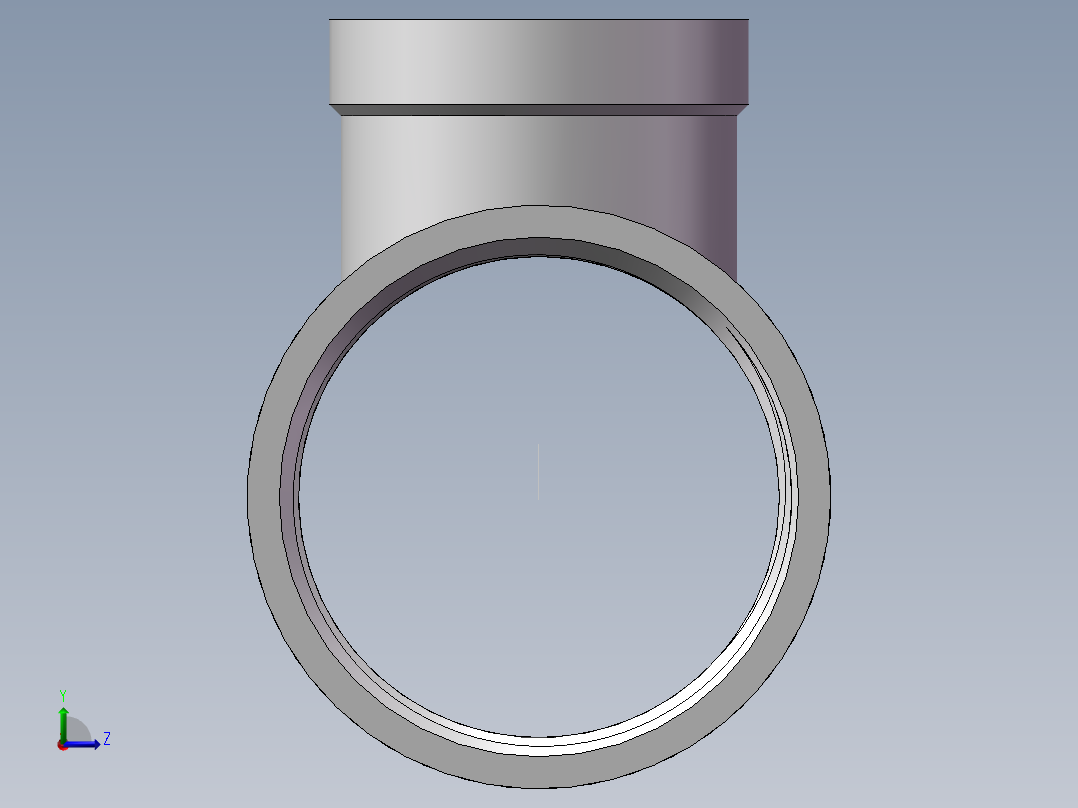 三通-异径 DN40-DN25左视图