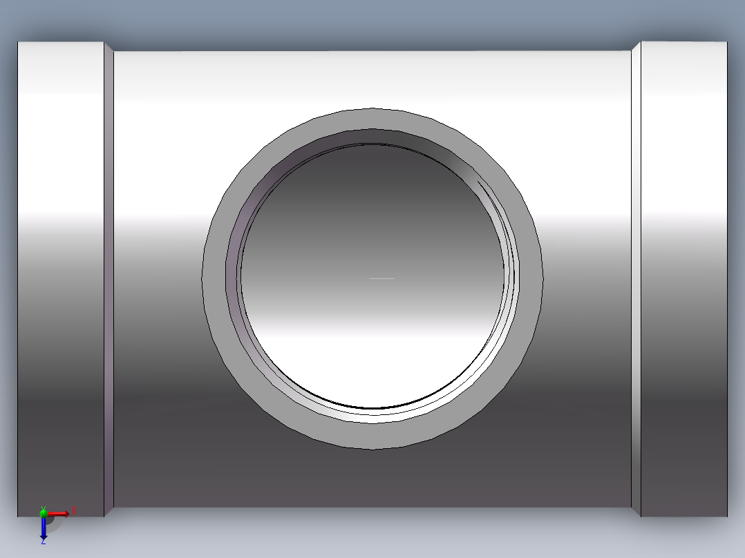 三通-异径 DN40-DN25俯视图