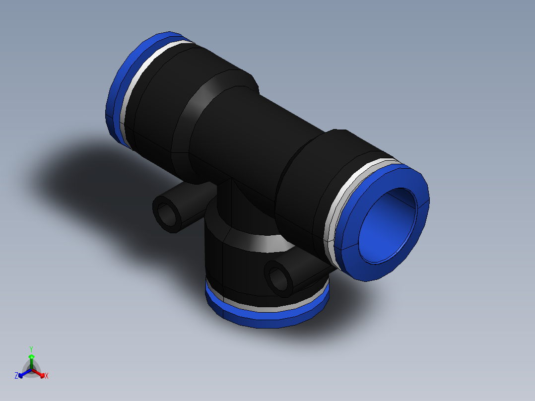 气嘴-Ø16 UNIÃO T (C00601600)正等轴测图