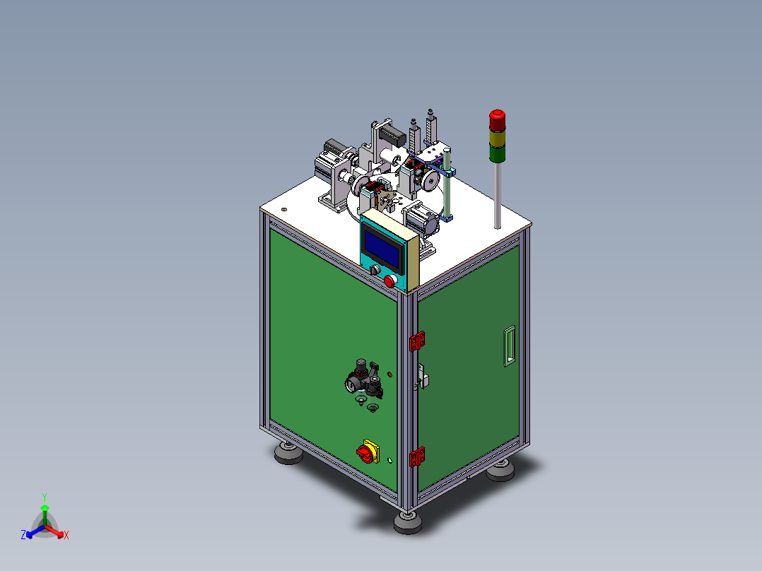 电机检测设备装配体正等轴测图