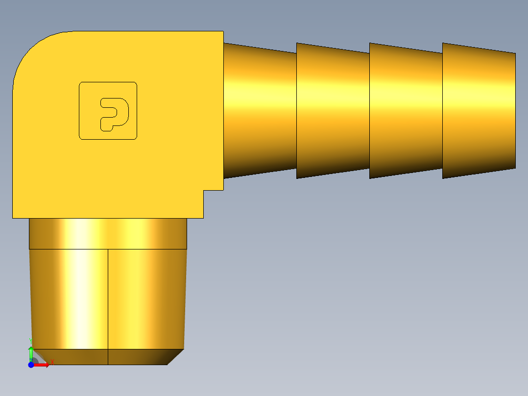 倒齿式工业管接头Hose Barb 90Deg Elbow to Male Pipe 129HB-5-2前视图