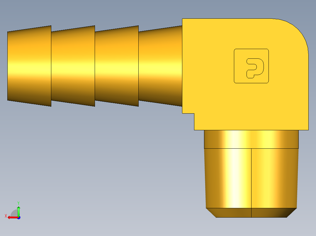 倒齿式工业管接头Hose Barb 90Deg Elbow to Male Pipe 129HB-5-2后视图
