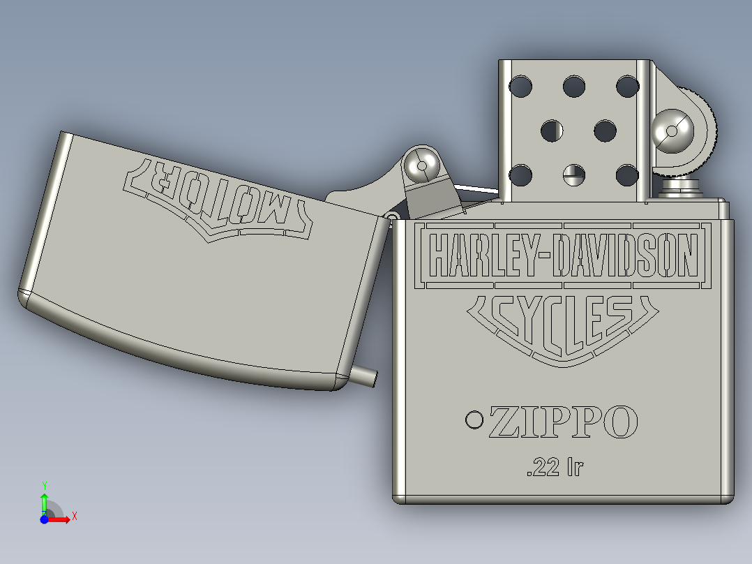 Zippo打火机前视图