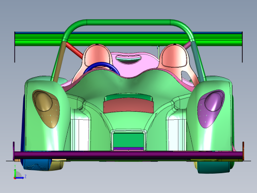 高下压力赛道跑车左视缩略图