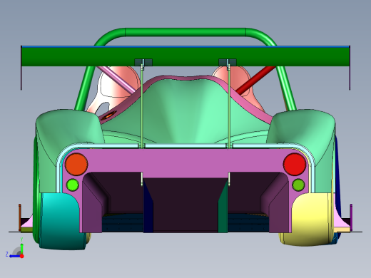 高下压力赛道跑车右视缩略图