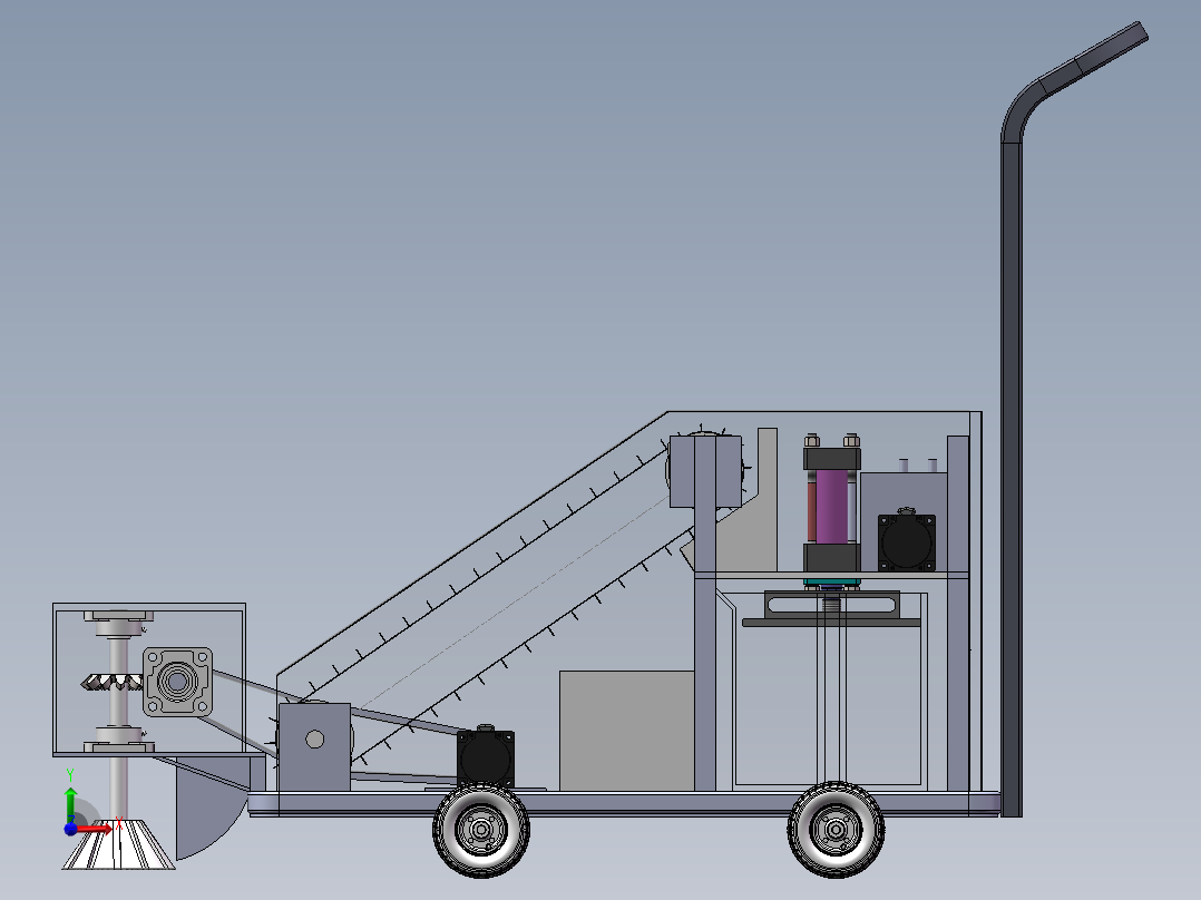 一种落叶清扫压缩机的设计含三维图前视图