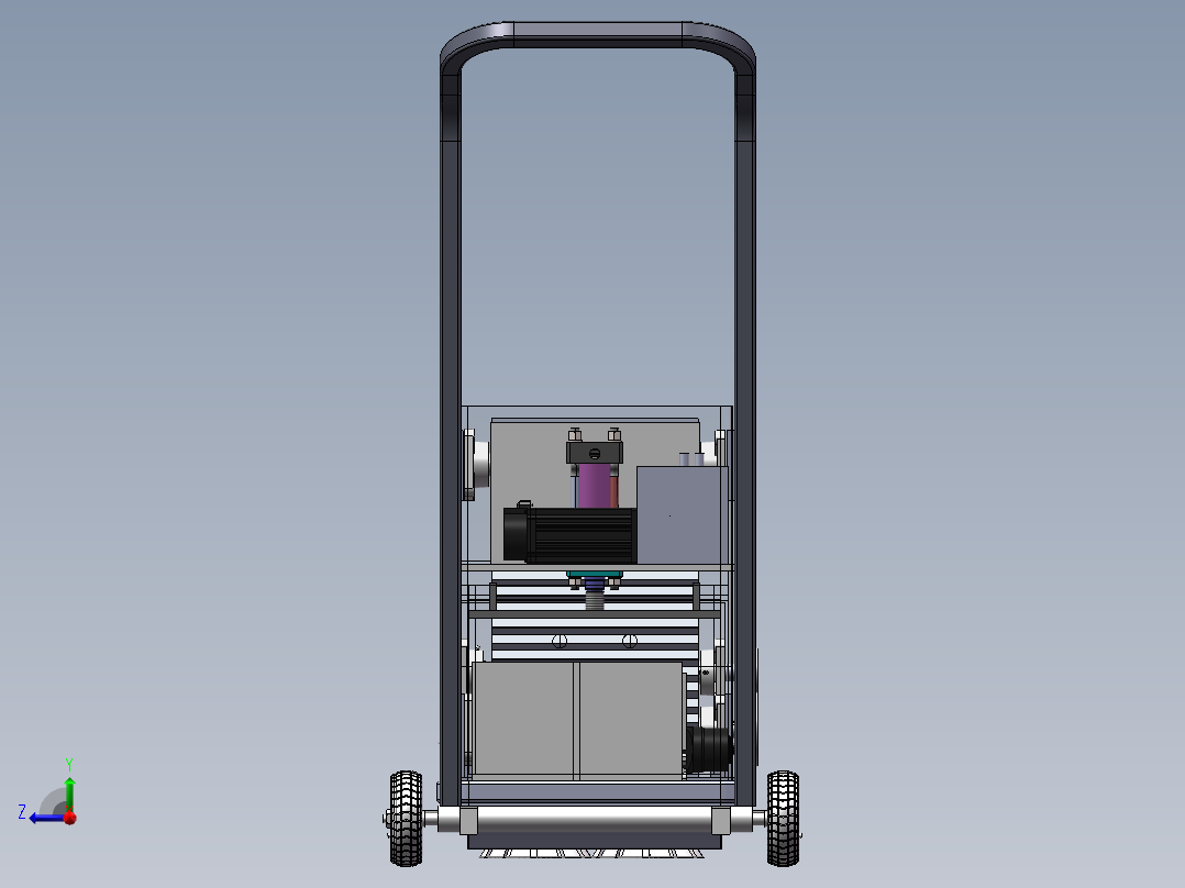 一种落叶清扫压缩机的设计含三维图右视图