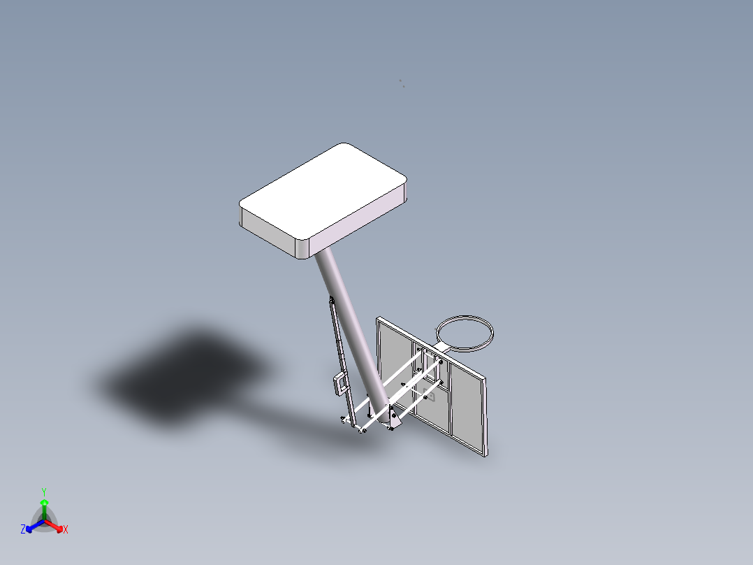 升降式篮球架设计【三维SolidWorks】图纸有的是PDF正等轴测图