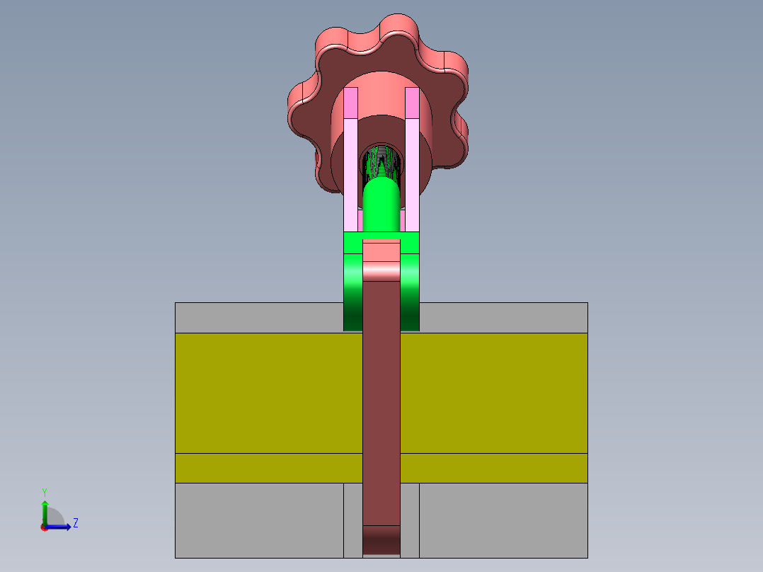 L形物料加紧机构及仿真动画左视图