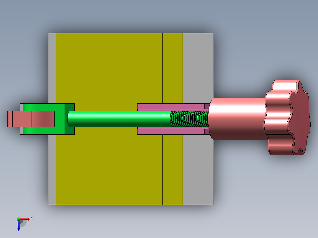 L形物料加紧机构及仿真动画俯视图