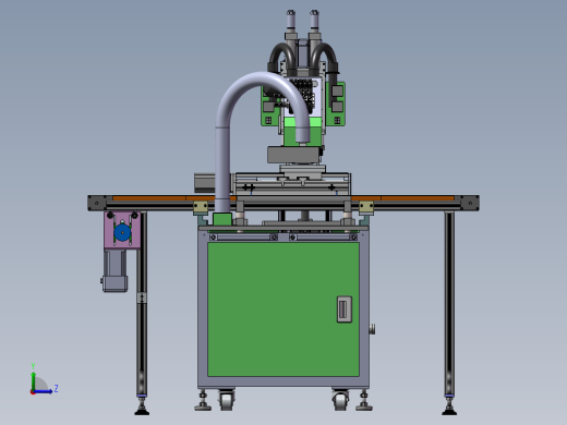 在线式自动螺母植入机(sw23可编辑+工程图）左视缩略图