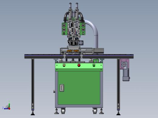 在线式自动螺母植入机(sw23可编辑+工程图）右视缩略图