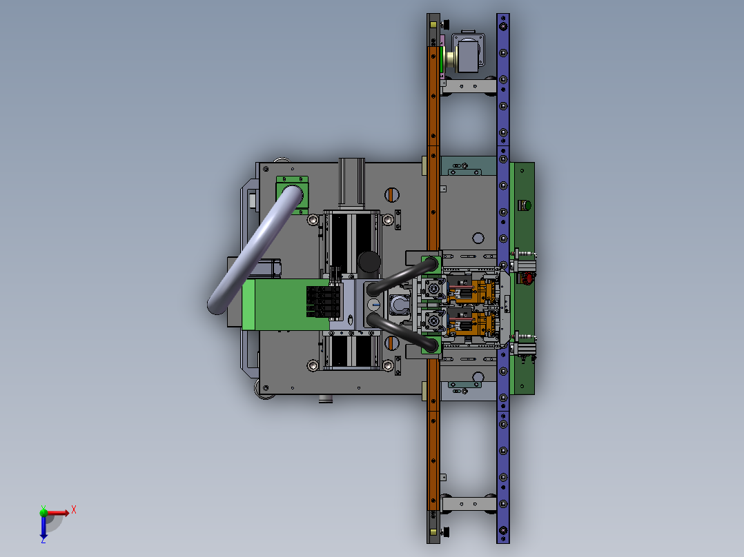 在线式自动螺母植入机(sw23可编辑+工程图）俯视图
