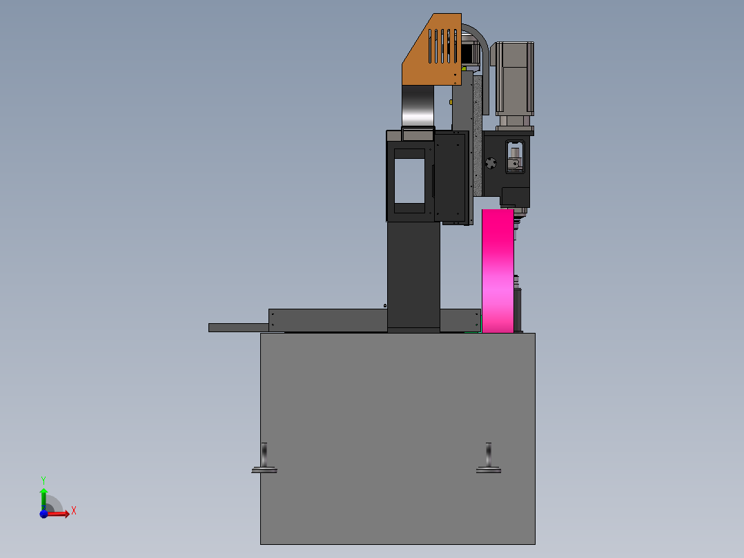 1320半封闭雕铣机sw18可编辑前视图