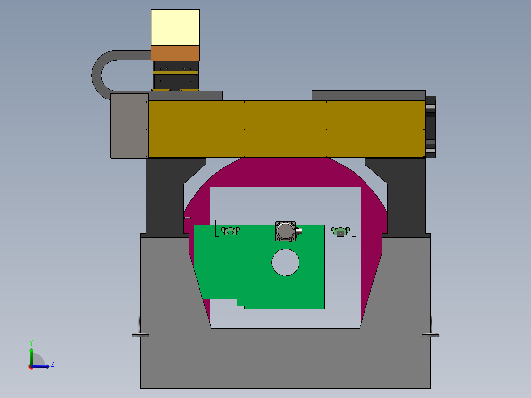1320半封闭雕铣机sw18可编辑左视图