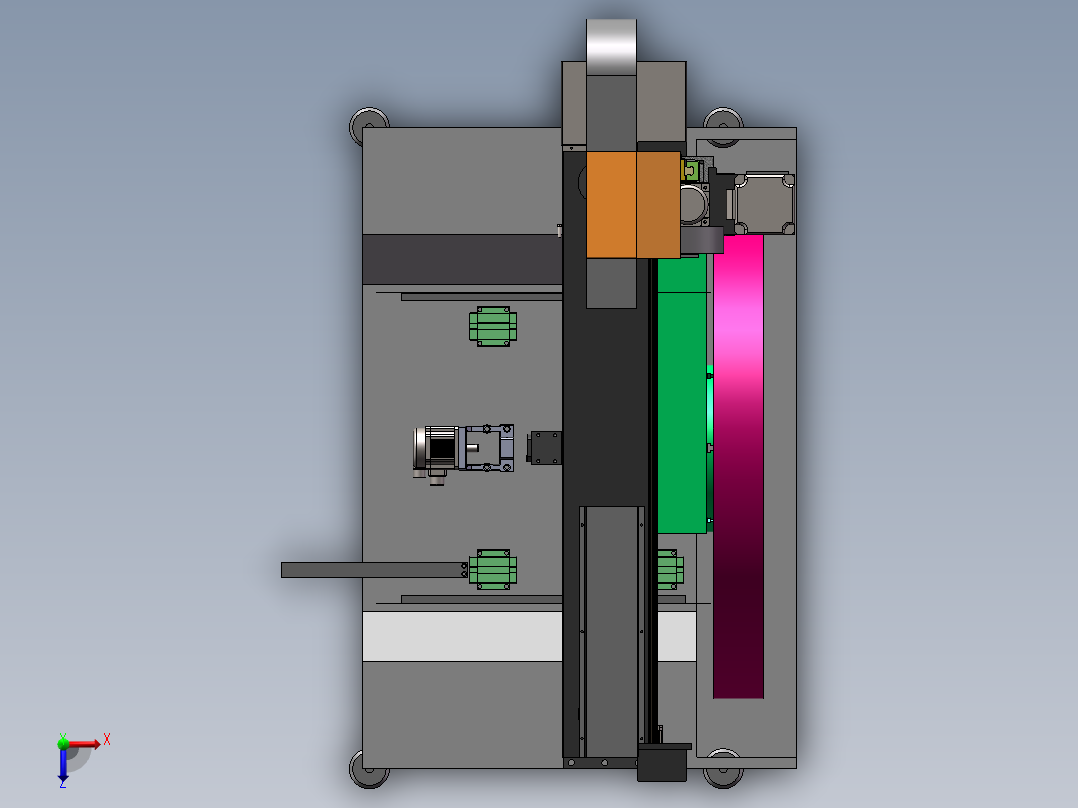 1320半封闭雕铣机sw18可编辑俯视图