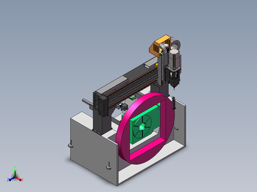 1320半封闭雕铣机sw18可编辑正等轴测图