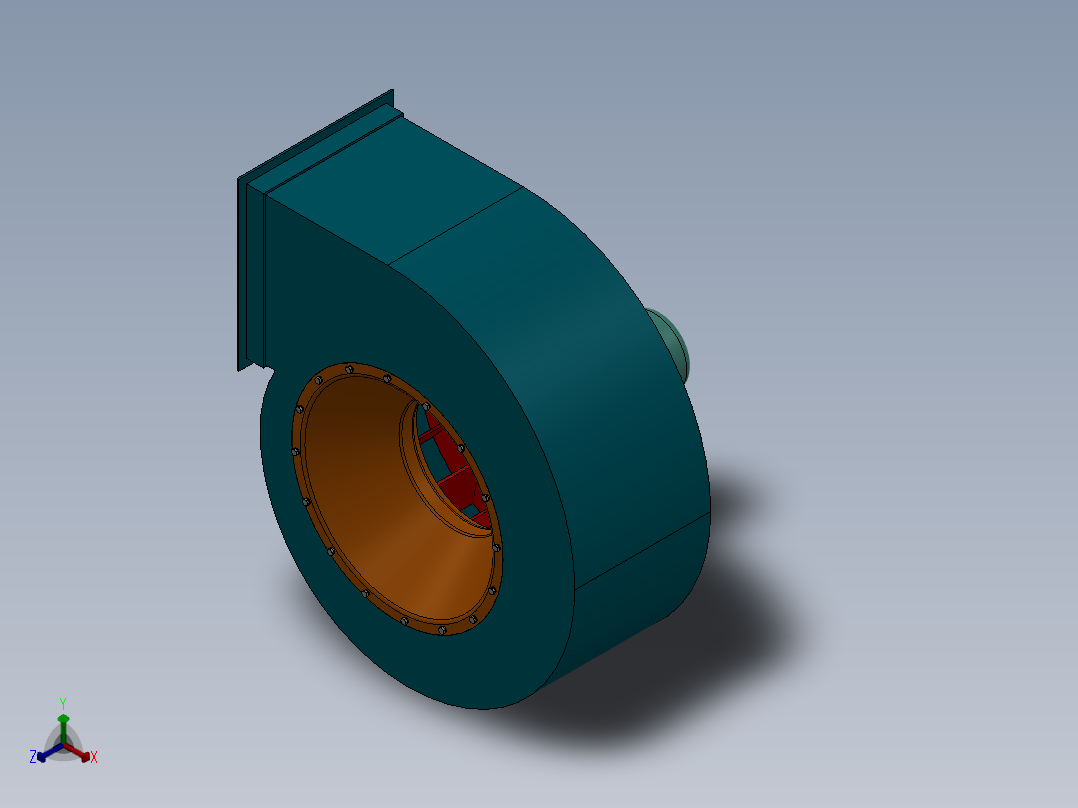 4-72-5A离心风机正等轴测图