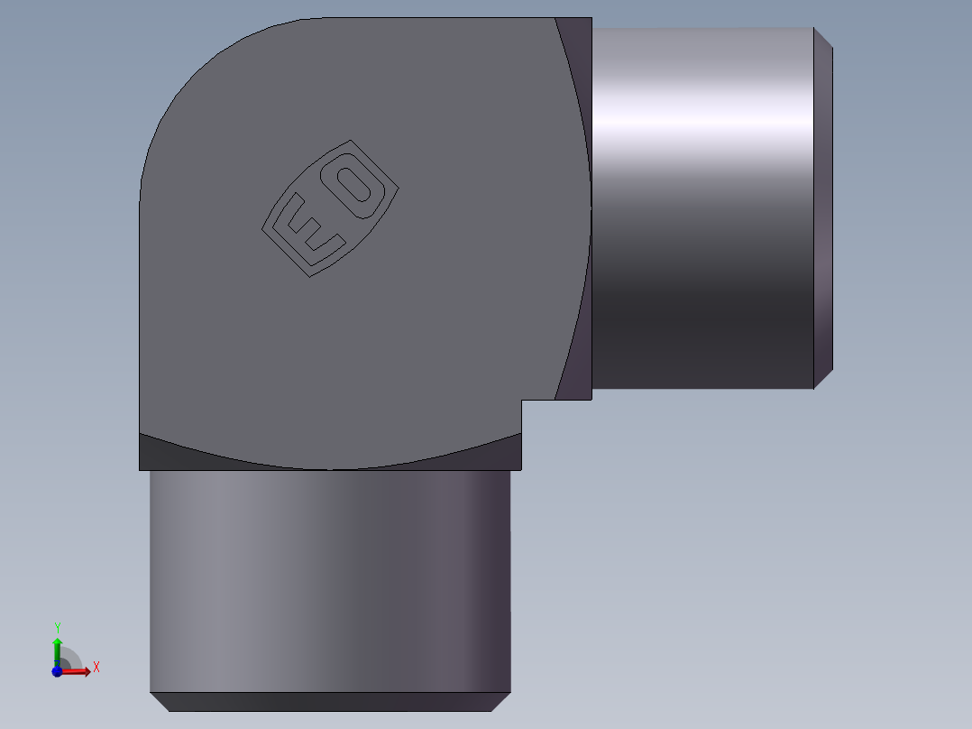 弯接头-W、1D9-18前视图