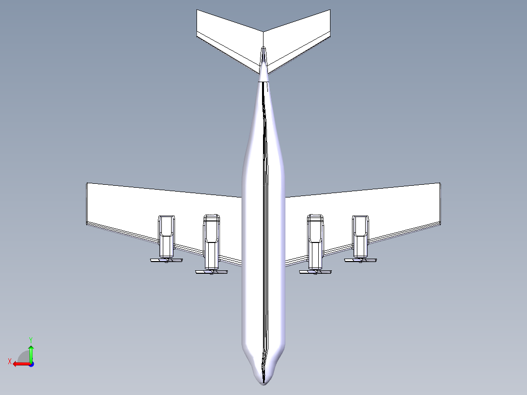 B3004087-运输机后视图