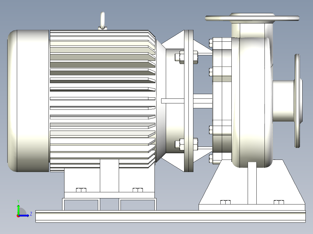 ISW╱IHW系列管道离心泵[ISW40-100]左视图