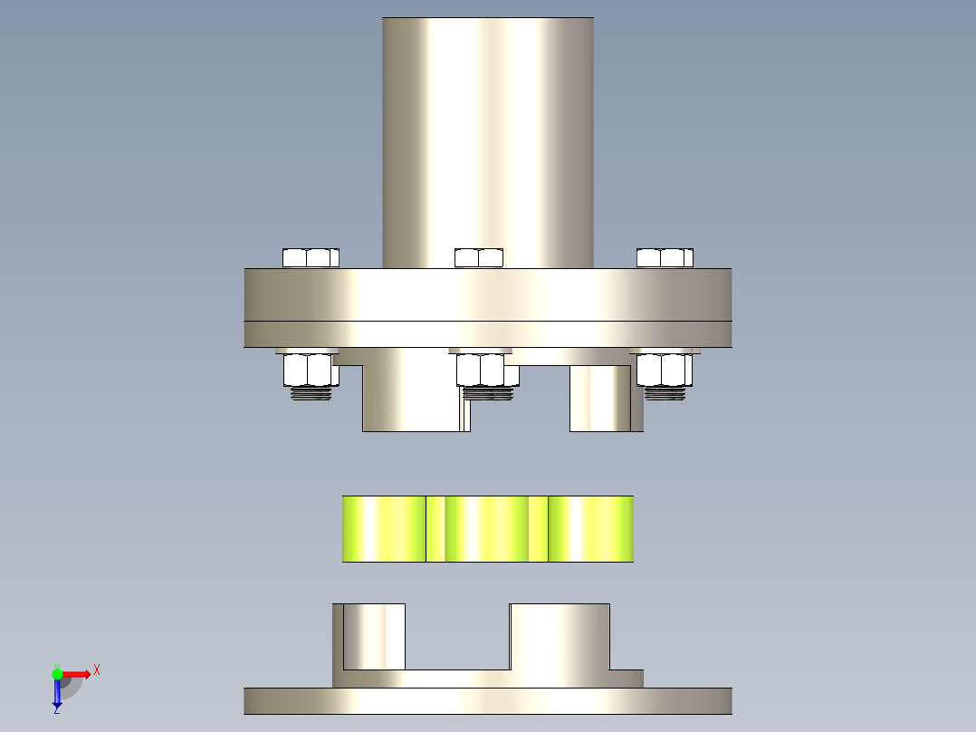 耦合联轴器俯视图