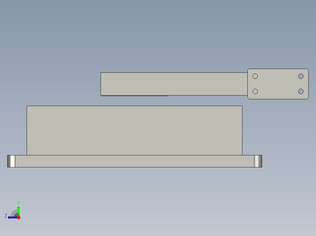 显示屏安装组合右视图