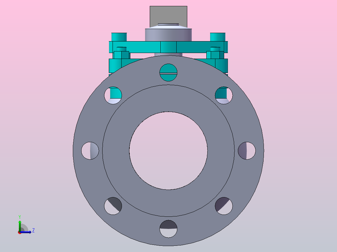 法兰连接球阀[80]左视图
