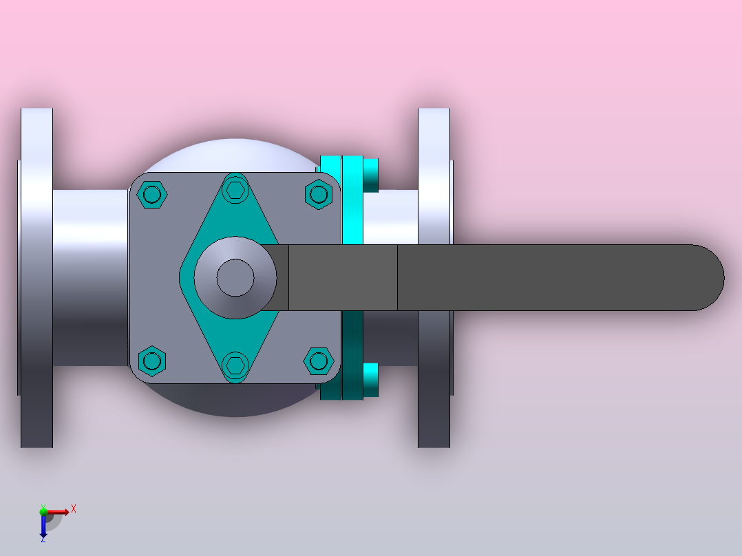 法兰连接球阀[80]俯视图