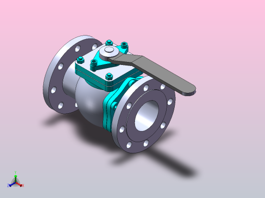 法兰连接球阀[80]正等轴测缩略图