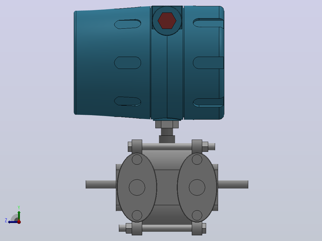 TEYC-1151DP-GP型带远传装置的差压压力变送器[ TEYC-1151DP-4]右视图