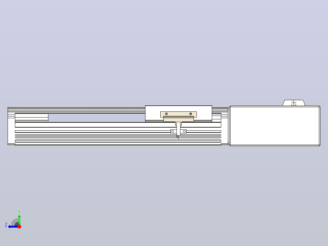 皮带直线轴半封闭可选导轨TPA-HNB-105D-90-L150-ML-Y-P20-N3右视图