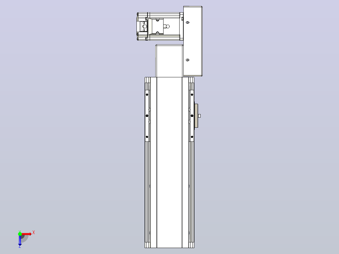 皮带直线轴半封闭可选导轨TPA-HNB-105D-90-L150-ML-Y-P20-N3俯视图