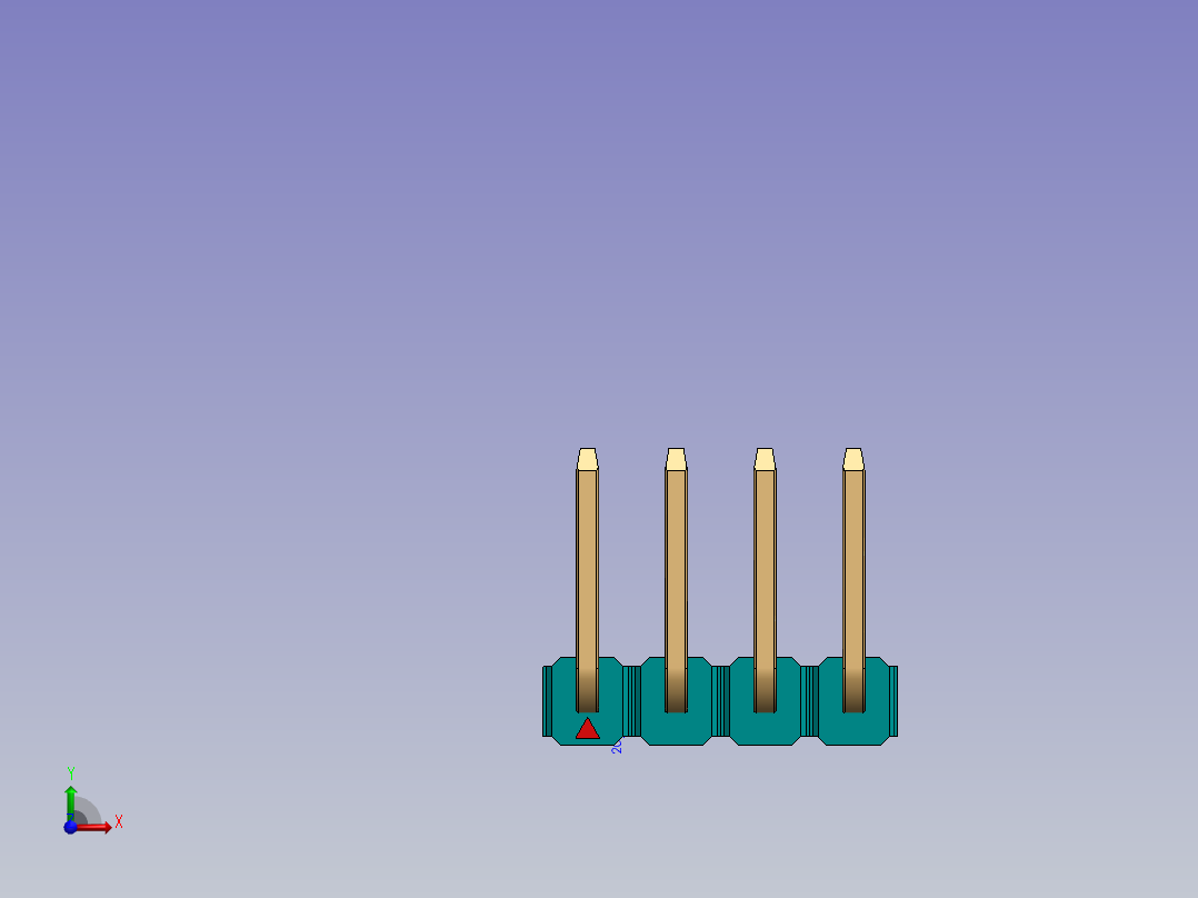 DS1022彩色排针 100mil(2.54mm) 类型U(3.0x6.0x6.05mm) 1Rx40pin 彩色 REV1.0前视图