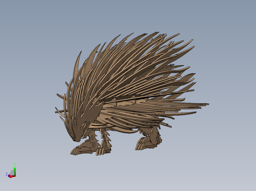 豪猪刺猬立体拼装模型3D图纸 Solidworks设计 附STEP IGS