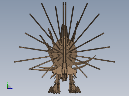 豪猪刺猬立体拼装模型3D图纸 Solidworks设计 附STEP IGS左视缩略图