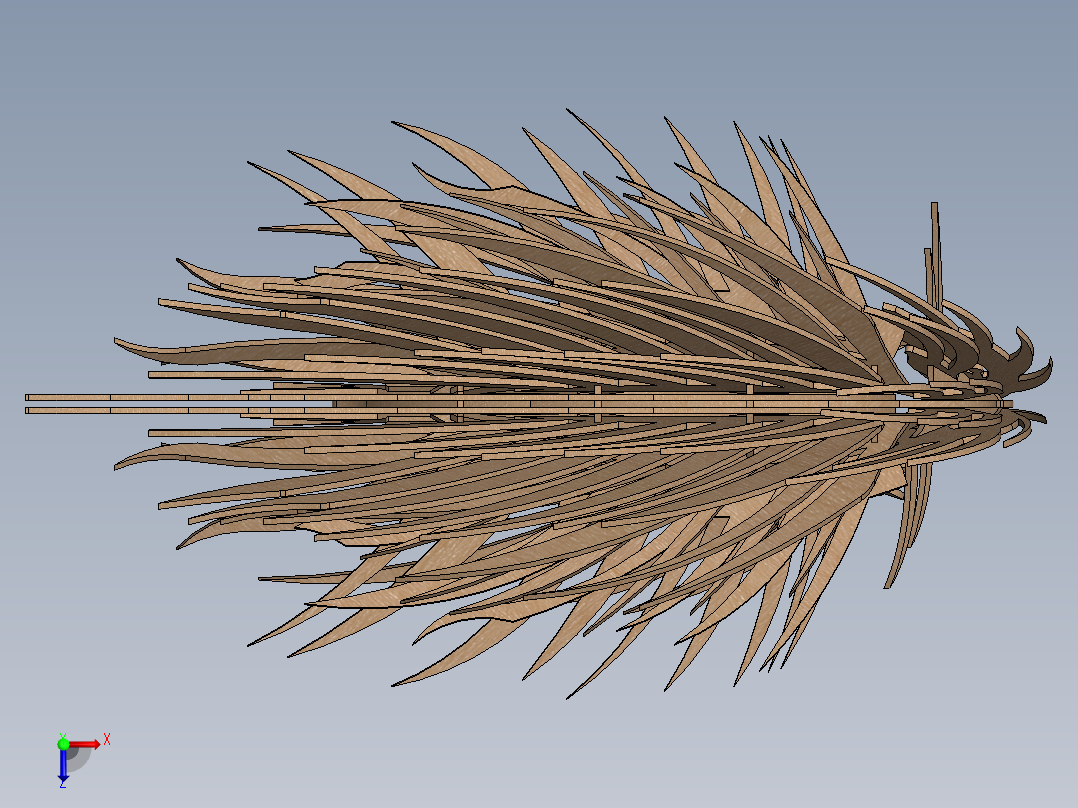 豪猪刺猬立体拼装模型3D图纸 Solidworks设计 附STEP IGS俯视图