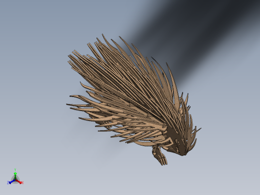 豪猪刺猬立体拼装模型3D图纸 Solidworks设计 附STEP IGS正等轴测缩略图