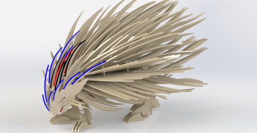 豪猪刺猬立体拼装模型3D图纸 Solidworks设计 附STEP IGS缩略图