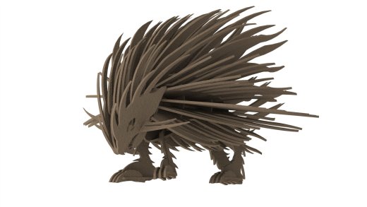豪猪刺猬立体拼装模型3D图纸 Solidworks设计 附STEP IGS缩略图