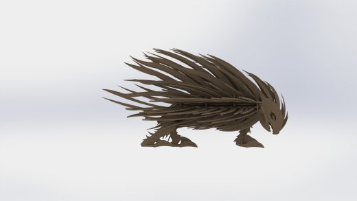 豪猪刺猬立体拼装模型3D图纸 Solidworks设计 附STEP IGS缩略图