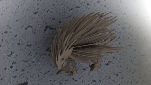 豪猪刺猬立体拼装模型3D图纸 Solidworks设计 附STEP IGS缩略图