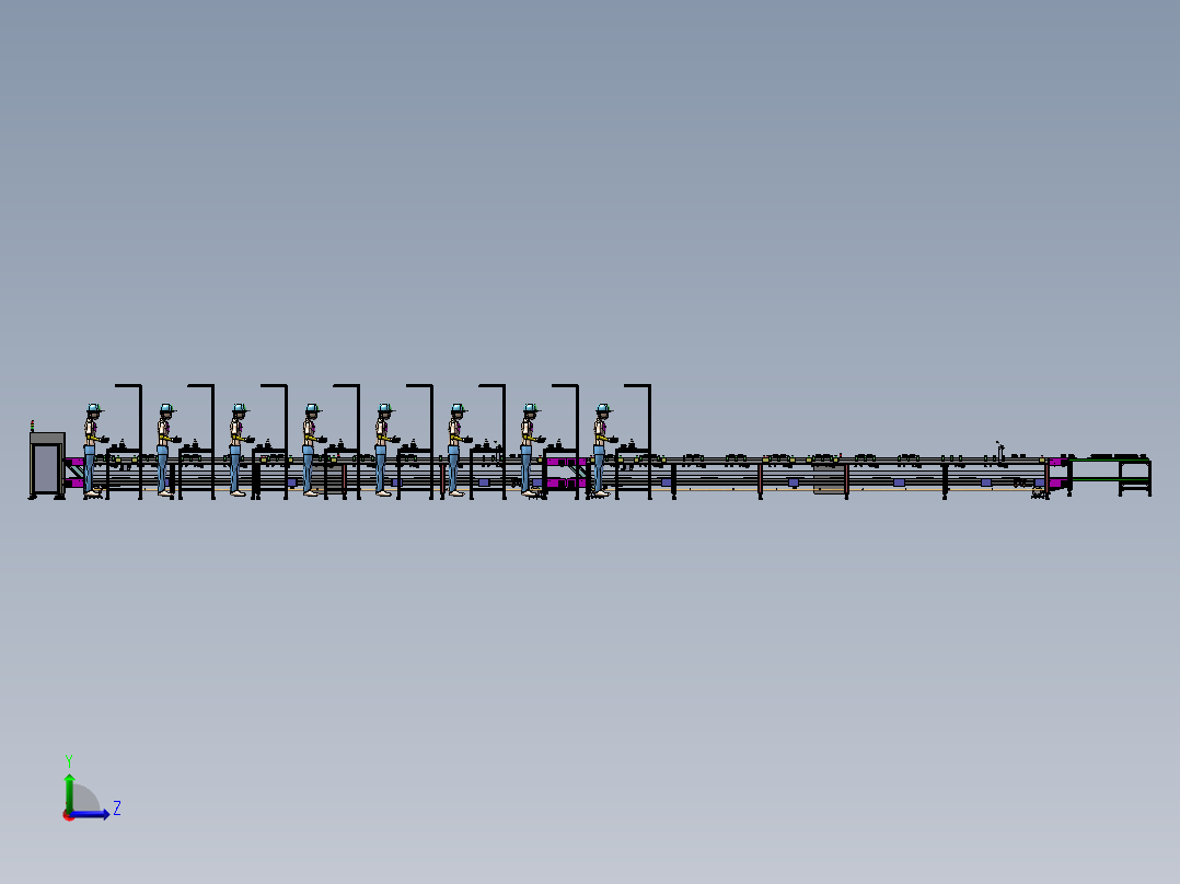 B22-产品组装倍速链流水线左视图