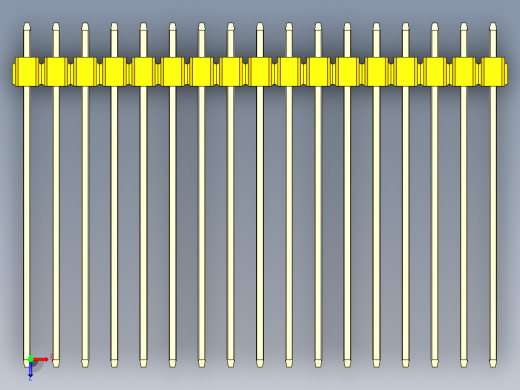 彩色公头100mil（2.54mm）系列-DS1021_yellow_2x17p_100mil_Type43_rev1.0俯视缩略图