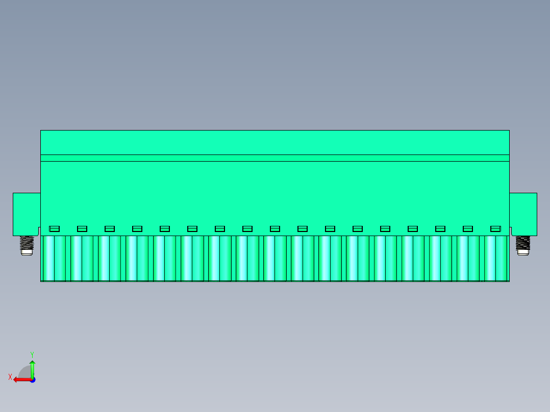DEGSON 2EDG（M） 系列 5.0mm 螺丝锁紧可插拔接线端子组-2EDGKCM-5.0-17P-14-00AH后视图