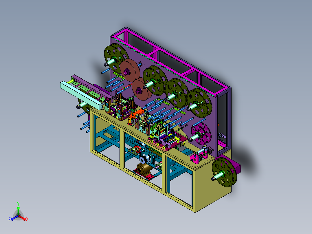 无纺布布料复合机正等轴测图